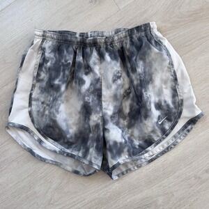 Nike Dri-Fit Womens Running Shorts Size S Gray Tie Dye Lined Athletic